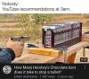 nobody, youtube recommendations at 3am, how many hershey's chocolate bars does it take to stop a bullet?
