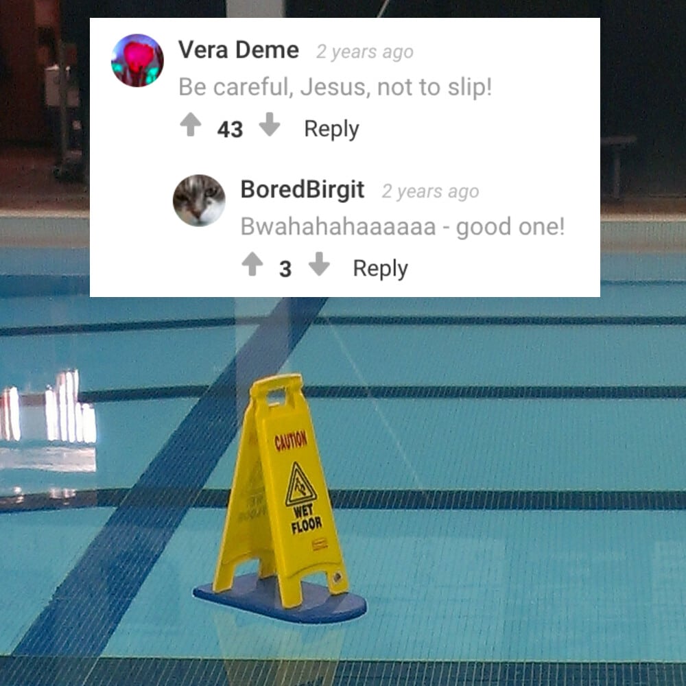 be careful not to slip, wet floor sign on pool floater