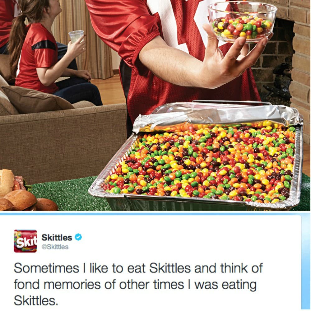 sometimes i like to eat skittles and think of fond memories of other times i was eating skittles