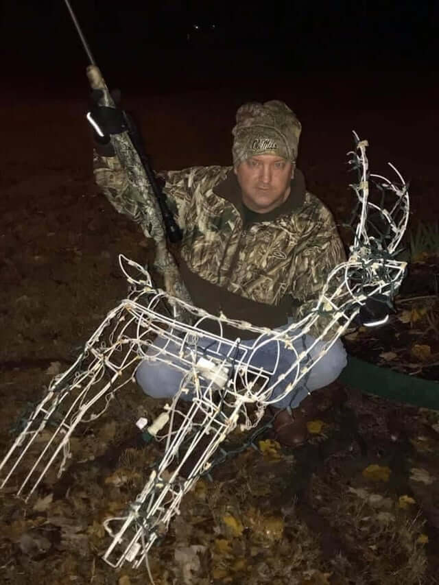 big game deer hunter shows off holiday catch