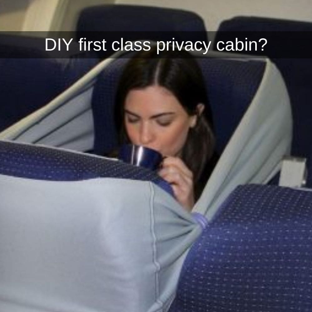 diy first class privacy cabin, airplane etiquette
