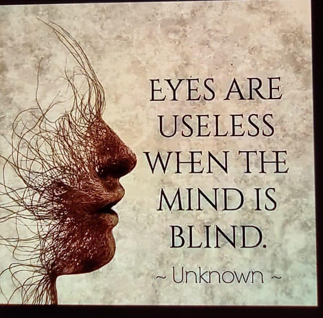eyes are useless when the mind is blind