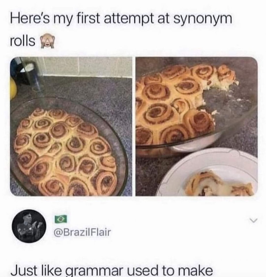 here's my first attempt at synonym rolls, just like grammar used to make