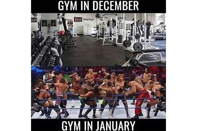 gym in december, gym in january, royal rumble