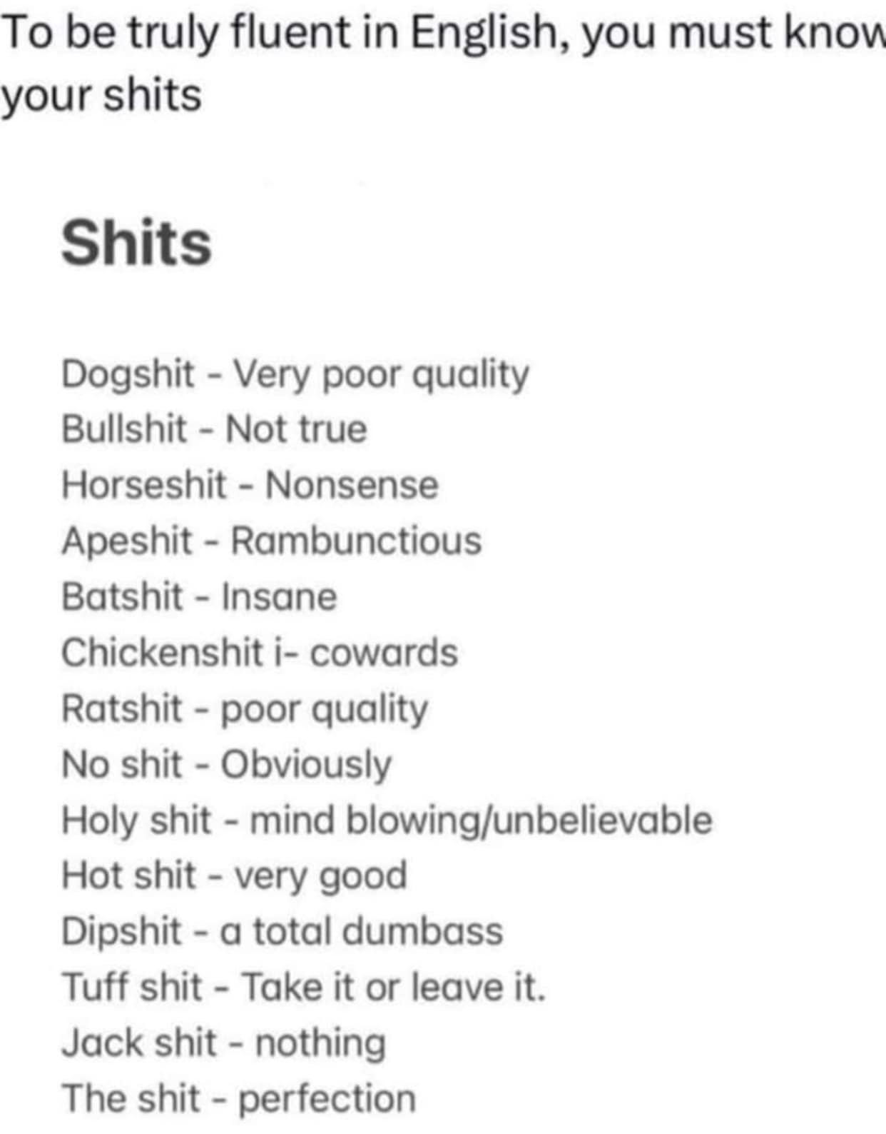 know your shit