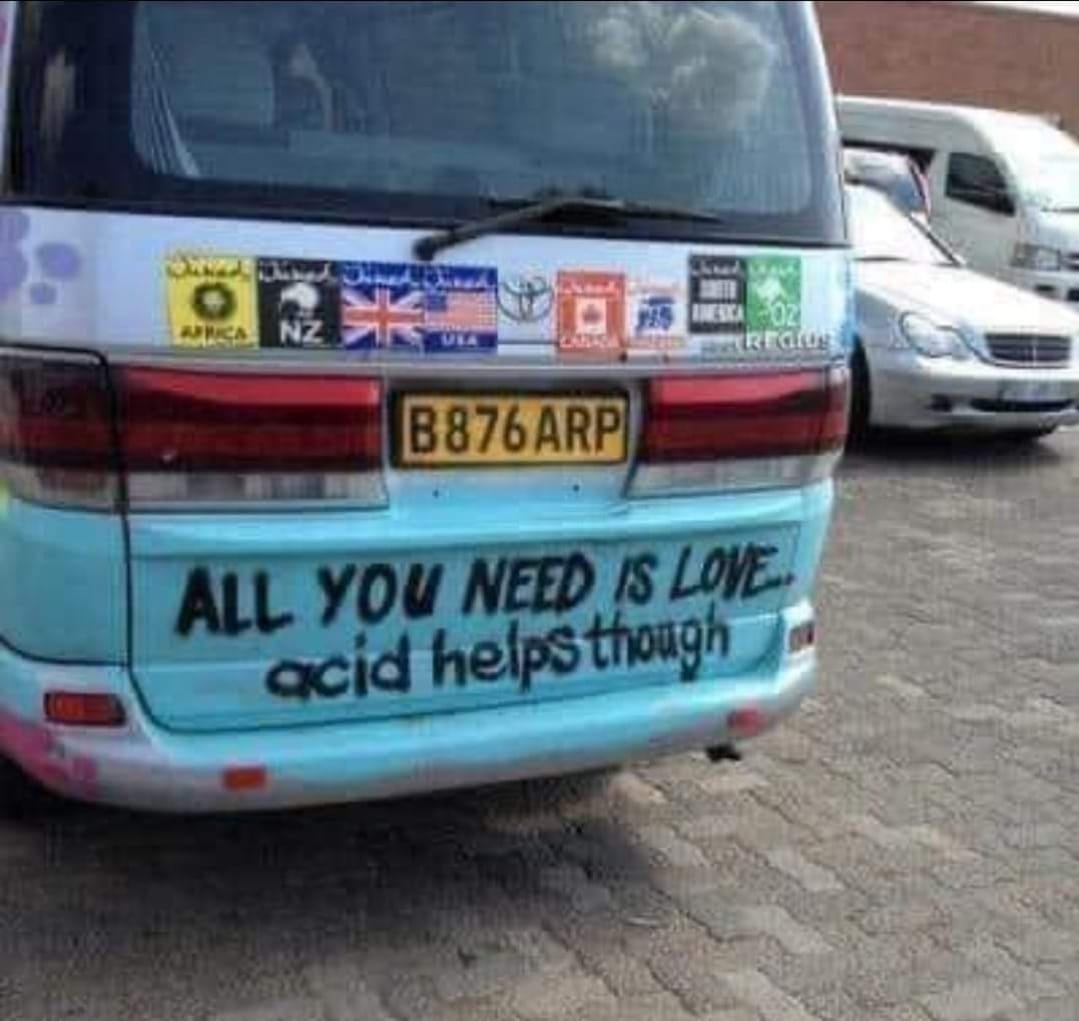 all you need is love, acid helps though, hippie van