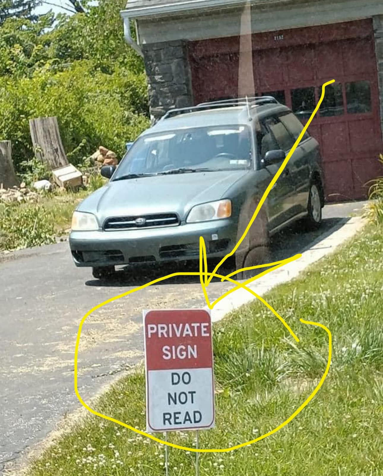 private sign, do not read, funny signs