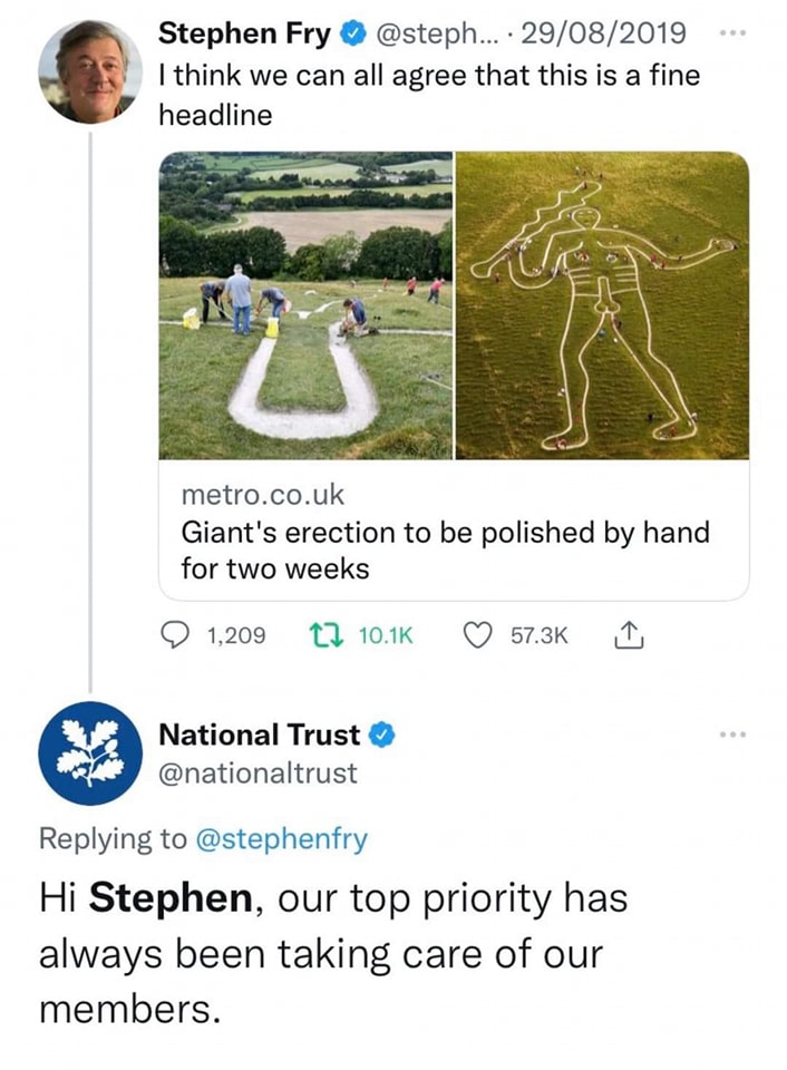 giant erection to be polished by hand for two weeks, i think we can all agree that this is a fine headline, hi stephen, our top priority has always been taking care of our members