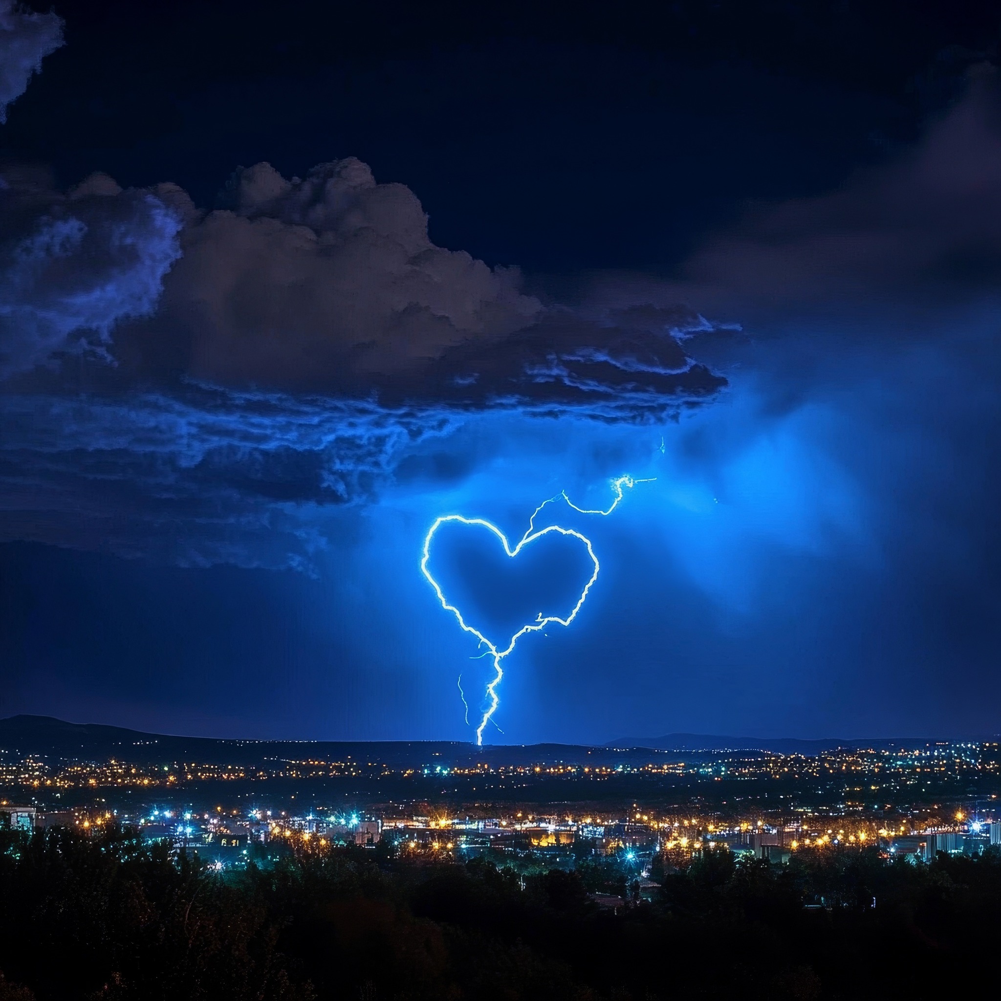 when you really love storms, heart shaped lightning