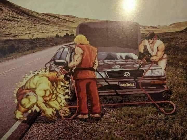 blanka finding his purposes, boost a car street fighter style