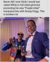 never did i ever think i would see jaleel white in full urkel gimmick promoting his new 'purple urkel' marijuana line with snoop dogg, this is bonkers, lol
